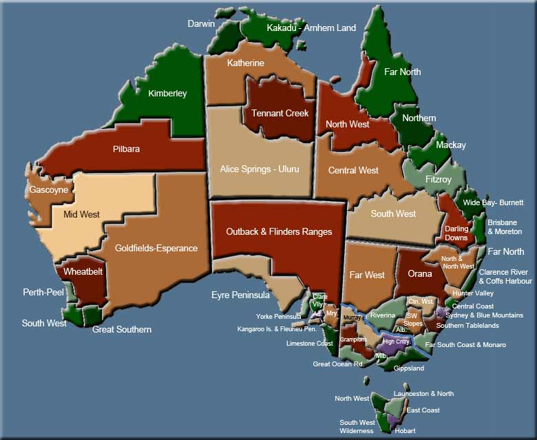 Region Map Australia 